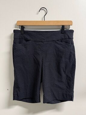 Hilary Radley Navy Microdot Bermuda Shorts